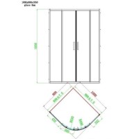1000x900mm Black Offset Quadrant Shower Enclosure - Pavo