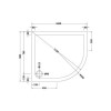 1000x900mm Right Hand Offset Quadrant Low Profile Shower Tray- Purity