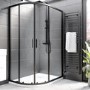 Grade A1 - Black 8mm Offset Quadrant Shower Enclosure 1200x800mm - Pavo