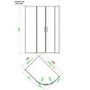 Grade A1 - Black 8mm Offset Quadrant Shower Enclosure 1200x800mm - Pavo