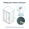 Chrome 8mm Glass Rectangular Sliding Shower Enclosure with Shower Tray 1000x700mm - Pavo