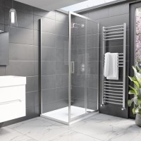 Chrome 8mm Glass Rectangular Sliding Shower Enclosure 1000x900mm - Pavo