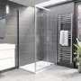1200x800mm Chrome 8mm Glass Rectangular Sliding Shower Enclosure with Shower Tray - Pavo