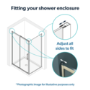 Chrome 8mm Glass Rectangular Sliding Shower Enclosure with Shower Tray 1200x900mm - Pavo