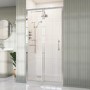 1000mm Chrome Sliding Shower Door 8mm Glass with Traditional Handle - Pavo
