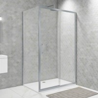 Grade A1 - Pavo 1400x800mm 8mm Sliding Door Enclosure - Chrome