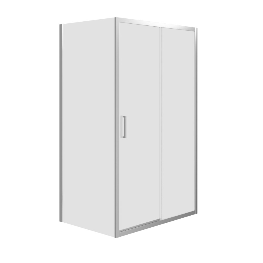 Grade A1 - Pavo 1400x800mm 8mm Sliding Door Enclosure - Chrome