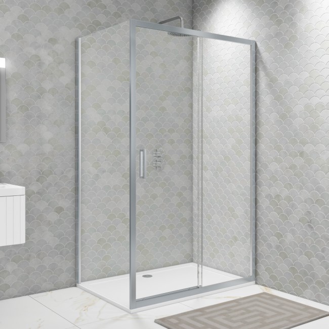 1700x760mm Rectangular Sliding Shower Enclosure - Pavo