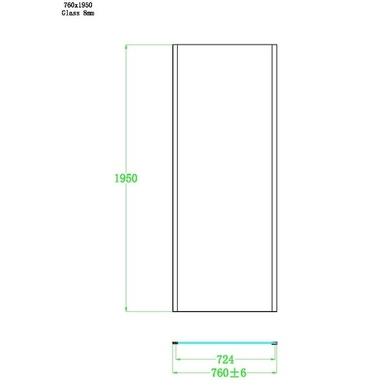 1700x760mm Rectangular Sliding Shower Enclosure - Pavo