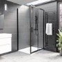 1000x760mm Black Rectangular Sliding Shower Enclosure - Pavo