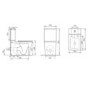 1000 x 800mm Black Rectangular Sliding Door Shower Enclosure with Side Panel Suite with Toilet and Basin - Pavo