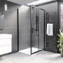 1000 x 800mm Black Rectangular Sliding Door Shower Enclosure with Side Panel Suite with Toilet and Basin - Pavo