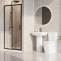 1000 x 800mm Black Rectangular Sliding Door Shower Enclosure Suite with Toilet and Basin - Pavo