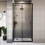 1000 x 800mm Black Rectangular Sliding Door Shower Enclosure Suite with Toilet and Basin - Pavo