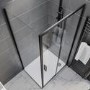 Grade A2 - 1100x700mm Black Rectangular Sliding Shower Enclosure - Pavo