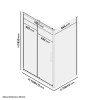 Grade A1 - 1100x700mm Black Rectangular Sliding Shower Enclosure - Pavo