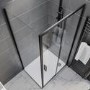 1100x800mm Black 8mm Glass Rectangular Sliding Shower Enclosure - Pavo