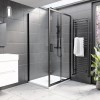 1200x760mm Black Rectangular Sliding Shower Enclosure - Pavo