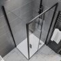 1200x760mm Black Rectangular Sliding Shower Enclosure - Pavo