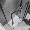 Black 8mm Glass Rectangular Sliding Shower Enclosure 1200x900mm - Pavo