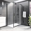 Black 8mm Glass Rectangular Sliding Shower Enclosure with Shower Tray 1200x900mm - Pavo