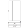 1200 x 800mm Black Rectangular Sliding Door Shower Enclosure with Side Panel Suite with Toilet and Basin - Pavo