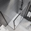 1400x760mm Black Rectangular Sliding Shower Enclosure - Pavo