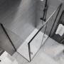 Black 8mm Glass Rectangular Sliding Shower Enclosure 1500x700mm - Pavo
