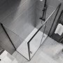1500x700mm Black 8mm Glass Rectangular Sliding Shower Enclosure - Pavo