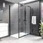 1500x900mm Black 8mm Glass Rectangular Sliding Shower Enclosure - Pavo