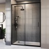 Black 1500mm Sliding Shower Door - Pavo