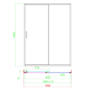 1500mm Black Sliding Shower Door - Pavo