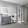1600x800mm Black Rectangular Sliding Shower Enclosure - Pavo