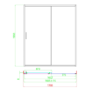 1700mm Black Sliding Shower Door 8mm Glass - Pavo