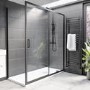 1700x700mm Black 8mm Glass Rectangular Sliding Shower Enclosure - Pavo