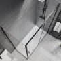 Black 8mm Glass Rectangular Sliding Shower Enclosure with Shower Tray 1700x800mm - Pavo