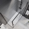 1700x900mm Black Rectangular Sliding Shower Enclosure with Shower Tray - Pavo