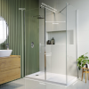 1400x900mm Frameless Walk In Shower Enclosure with 300mm Fixed Panel and Shower Tray  Corvus