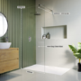 1400 x 900mm Chrome Walk in Shower Enclosure Suite with Toilet and Basin - Corvus