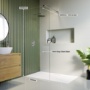 1700 x 800mm Chrome Walk in Shower Enclosure Suite with Toilet and Basin - Corvus