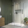 Chrome Double Shower Screen for Wet Room & Walk In Shower 2300mm