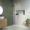 900mm  Frameless Wet Room Shower Screen with Flipper Panel - Corvus