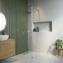 900mm Chrome Shower Screen for Wet Room & Walk In Shower with 300mm Hinged Flipper Panel – Corvus