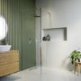 Grade A1 - 1000mm Frameless Wet Room Shower Screen with 300mm Fixed Panel - Corvus