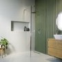 Walk In Shower 1000mm Frameless with 300mm Fixed Panel and Wall Support Bar - Corvus