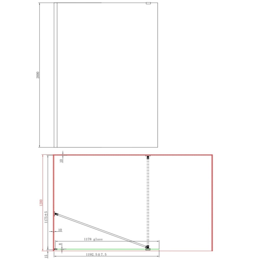 1100mm Chrome Shower Screen for Wet Room & Walk In Shower with 300mm Hinged Flipper Return Panel – Corvus