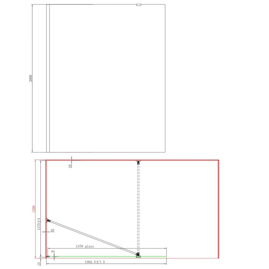 1200mm Chrome Shower Screen for Wet Room & Walk In Shower with 300mm Hinged Flipper Return Panel – Corvus