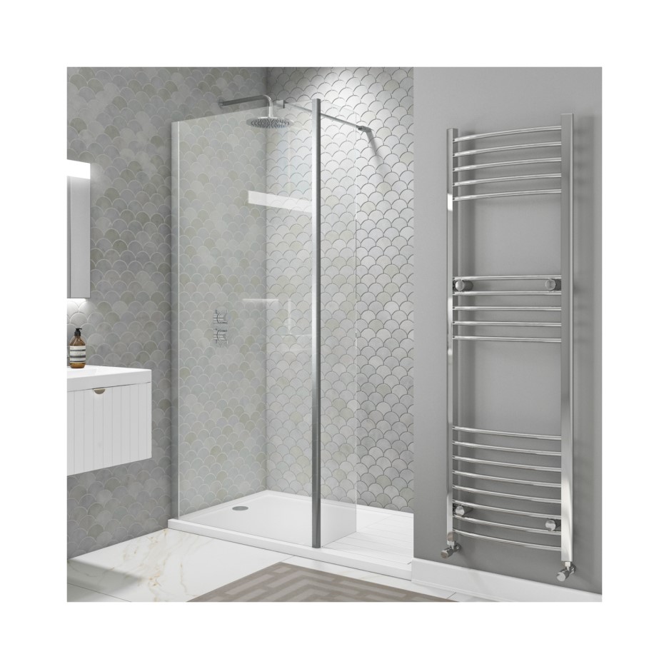 1700 x 800 Walk In Shower Enclosure with Tray Corvus Better Bathrooms