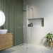 1400mm  Frameless Wet Room Shower Screen with Flipper Panel - Corvus