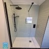 1400mm Black Frameless Wet Room Shower Screen - Corvus